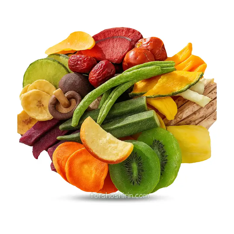 میکس فرایز میوه و سبزیجات 100 گرم