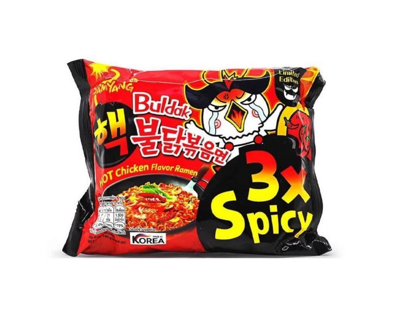 نودل نیمه آماده رامن با طعم مرغ داغ بولداک 3x spicy سامیانگ